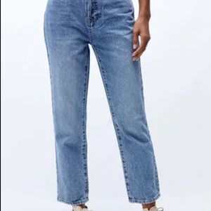 PacSun Eco Medium Blue High Waisted Straight Leg Jeans